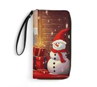 JTKBNVM Portafoglio in pelle per il lavoro Buon Natale Portafoglio da donna Grande Capacità Portafoglio con Zip Porta Telefono Frizione Borsa da Viaggio Borsa da Polso Porta Carte di Credito, stile