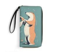 JTKBNVM Portafoglio in pelle per orsi da lavoro insieme portafoglio da donna grande capacità portafoglio con cerniera porta telefono pochette borsa da viaggio porta carte di credito, stile, 19,8 x