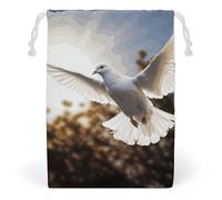 JTKBNVM Sacchetti di mussola con colomba bianca che vola al sole borse in cotone con coulisse sacchetti regalo in tela sacchetti di Natale sacchetti regalo in stoffa sacchetti con coulisse sacchetti