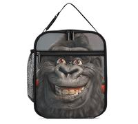 JTKBNVM Sorridente Gorilla Photo Lunch Box Borsa per il pranzo per donne uomini Borsa termica per il pranzo Borsa per il pranzo Carine Borse per il pranzo per donne Adulte Scatola per il pranzo Grande