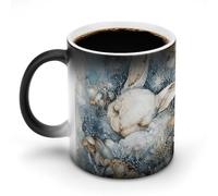 JTKBNVM Tazza da caffè con coniglio addormentato tazza che cambia colore tazza da caffè divertente tazza da caffè carino tazza da caffè grande tazza da caffè in ceramica novità tazze da caffè grande