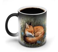 JTKBNVM Una volpe addormentata tazza da caffè cambia colore tazza da caffè divertente tazza da caffè carino tazza da caffè grande tazza da caffè in ceramica novità tazze da caffè grande tazza da caffè