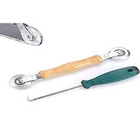 Jtkeji Strumento di laminazione schermo ruote,mano Utensile nylon Cuscinetto,Ricambio per l'installazione di zanzariere,sfera rotella Strumento schermatur rullo scanalato a doppia estremità.