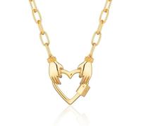 jtkhaweh Collana Uomo Donna Gioielli Ciondolo Pendente Necklace Fibbia Alpinismo Staccabile Collana Spessa Impiombatura Doppio Colore Personalizzato Goldenlove