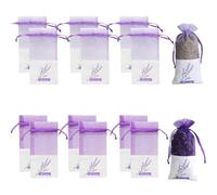JTKREW 12 Pezzi Sacchetti Vuoti per Lavanda - 10 Pezzi Bustine di Lavanda Essiccata - Sacchetti di Organza per Spezie - Viola - per Profumare Armadi