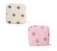 JTKREW Borsa per Assorbenti Igienici Impermeabile con Cerniera-Confezione da 2 Borse da 4.8 * 4.8 Pollici per Il Primo Periodo delle Ragazze-Ottima Protezione e Discrezione