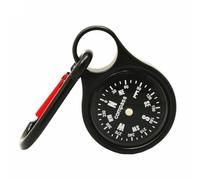 JTKREW Portachiavi con Bussola e moschettone - Nero - PVC/Acrilico/Silicone/Alluminio - Cartello Bussola Originale