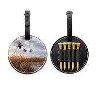 JTKREZ Borsa per tee da golf con stampa di anatra selvatica in pelle PU per uomini e donne, nero