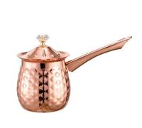 JTKSSCS caffettiera turca Caffettiera turca versatile realizzata a mano con manico stabile e coperchio in acciaio inossidabile(Rose Gold-600ml)