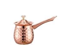 JTKSSCS caffettiera turca Caffettiera turca versatile realizzata a mano con manico stabile e coperchio in acciaio inossidabile(Rose Gold-200ml)