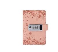 JTKSSCS Diario Con Lucchetto Diario A7 da 240 pagine Libro con password con blocco note Blocco note di cancelleria di piccole dimensioni Quaderni e quaderni Planner Quaderni retrò(Pink)