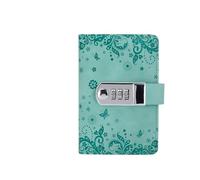 JTKSSCS Diario Con Lucchetto Diario A7 da 240 pagine Libro con password con blocco note Blocco note di cancelleria di piccole dimensioni Quaderni e quaderni Planner Quaderni retrò(Blue)