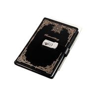 JTKSSCS Diario Con Lucchetto Quaderno vintage A5 con password creativa, cancelleria, diario personale, con lucchetto, materiale scolastico for ufficio, quaderni e diari(Black)