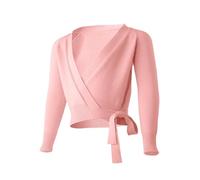 JTKSSCS Maglia a Incrocio Top da Danza Cardigan Caldo a Maniche Lunghe for Danza Classica, for Bambine, Abbigliamento da Yoga e Danza con Cintura in Vita(S)