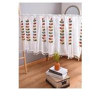 JTKSSCS Mantovane Per Tende Tende semitrasparenti ricamate a quattro colori con rami, tende da cucina, a mezza finestra, in voile tasca for asta(FIXED PLEAT_150X60CM)