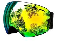 JTKSSCS Maschera Sci Ski Goggles,Winter Snow Sports with Anti-fog UV Protection for Men Women Youth Interchangeable Lens - Premium(C4 Black Gold)