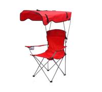 JTKSSCS Sedia Da Pesca Sedia pieghevole a baldacchino con parasole da spiaggia reclinabile portatile for prato all'aperto Campeggio Picnic Pesca Comodo sedile(Red)