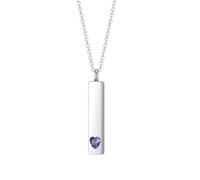 JTKSSCS Urna Collane per Ceneri 2 pezzi in acciaio inossidabile cubo commemorativo for ceneri, cuore, cristallo, urna crematoria, collana, gioielli ricordo(Purple)