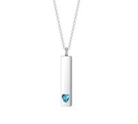 JTKSSCS Urna Collane per Ceneri 2 pezzi in acciaio inossidabile cubo commemorativo for ceneri, cuore, cristallo, urna crematoria, collana, gioielli ricordo(Blue)