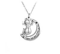 JTKSSCS Urna Collane per Ceneri Collana con urna crematoria for cani e gatti, 2 pezzi, ciondolo for animali domestici, stampa della zampa sul mio cuore, gioielli commemorativi(Cat)
