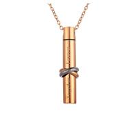 JTKSSCS Urna Collane per Ceneri Collane con urna da 2 pezzi for ciondolo a forma di cilindro cenere, gioielli commemorativi for la cremazione, for esseri umani(Rose Gold)