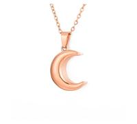 JTKSSCS Urna Collane per Ceneri Collane con urna for gioielli cremazione a forma di luna crescente in acciaio inossidabile for il memoriale delle ceneri animali domestici umani(Rose Gold)