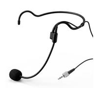 JTLAU Microfono a condensatore cardioide, doppio gancio per l'orecchio, compatibile con trasmettitore wireless Bodypack Sennheiser, collo d'oca flessibile, spina a vite da 3,5 mm, nero