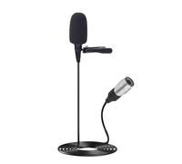 JTLAU Microfono Lavalier, microfono cardioide a condensatore a clip, compatibile con sistema wireless Audio Technica, spina Hirose a 4 pin, ideale per lezioni, teatro, attori