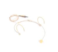 JTLAU Microfono per cuffie Daul professionale beige con gancio per l'orecchio, microfoni a condensatore per sistemi wireless Sennheiser, ideale per lezioni, attori, teatro, podcast