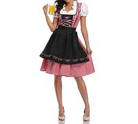 JTLB Midi Dirndl Set per costume tradizionale bavarese, Oktoberfest, ricamo, camicetta, sottoveste, birra, sorella, ristorante, cameriere, cosplay, cameriera, costume da birra, ragazza