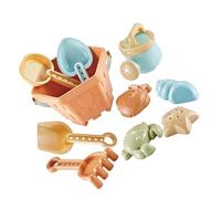 JTLB Set di Giocattoli da Spiaggia da 10 Pezzi, Giocattoli di Sabbia per Bambini Piccoli con Secchiello a Conchiglia, Pala, Rastrello, Clessidra