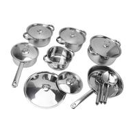 JTLB Set di Pentole in Acciaio Inossidabile, 4 Pentole per Zuppa + 2 Padelle + 6 Coperchi con Manici, Set da Antiruggine e Lavabile in Lavastoviglie per Friggere, Bollire, Stufare -