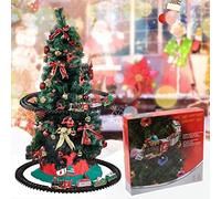 JTLB Set Trenino Natalizio con Luci e Suoni, Binario da 89 Cm per | Costruzione in Plastica, Alimentazione a Batteria, Montaggio Semplice, Layout 89x89 Cm, Uso Come Decorazione Domestica