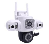 JTLB Telecamera di sorveglianza per esterni, tre lenti di rilevamento del movimento WiFi, wireless, HD, telecamera di sorveglianza con intelligenza artificiale per il monitoraggio domestico