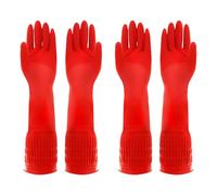 JTMKYO 2 guanti in gomma extra lunghi per la pulizia della cucina, guanti impermeabili, gomma ispessita, resistenti ai graffi dei gomiti, antiscivolo, adatti per la pulizia dei lavori domestici.