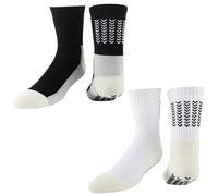 JTMKYO 2 paia di calzini grip, calzini da calcio, calze da calcio, da uomo, antiscivolo, calzini da calcio, calzini antiscivolo, Nero/Bianco, 38-45