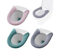 JTMKYO Coprisedile termico per WC, 3 pezzi, per WC, con bottone, morbido e confortevole, universale, per WC (3 colori)