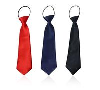 JTMKYO Cravatte per Bambini in Tinta Unita Da 3 Pezzi, Cravatte in Raso Elastiche per Ragazzi E Ragazze Occasioni Formali Matrimoni Lauree E Uniformi