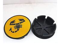 JTMLGDPA 4 Pezzi Auto Coprimozzi per Abarth 50mm,Copriruota Centrale Impermeabile Antipolvere Tappi Mozzo Copri Ruota Cerchioni Decorativo Accessorio,A-Yellow