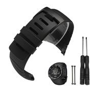 JTMM Band Strap for Suunto Core Watch, Rubber Replacement Watch Band for SUUNTO CORE All Black SS014993000/SS013336000/SS013337000(Black)