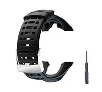 JTMM dell'orologio in Gomma, Cinturino di Ricambio Nero Morbido per Suunto Ambit 1/2 / 2S / 2R / 3 Sport / 3 Run / 3 Peak - Cinturino per Orologio Premium Impermeabile 24mm - Cacciavite Incluso