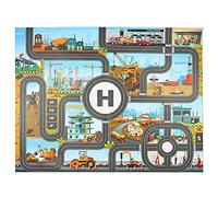 JTMM Tappeto per bambini Tappeto Tappeto Costruzione urbana, Tappeto in plastica PVC Dimensioni 39,3X51,1 pollici / 100x130 cm Tappeto per bambini Area giochi Tappeto Tappeto