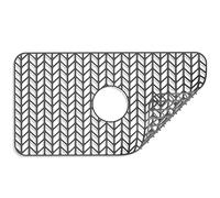 JTNero Tappetino Lavandino Cucina in Silicone 66x35.5cm Tappetino Antiscivolo per Lavello Resistente al Calore per Cucina e Bagno (Foro Centrale)