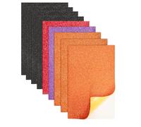 Jtnohx Fogli di Schiuma eva Glitterata Autoadesiva, Gomma eva Adesivi, 9 Pezzi Glitterato Fogli Schiuma per Artigianato e Progetti Art 17.78×28.7cm(halloween)