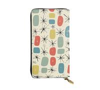 JTNWEC Atomic Stars - Portafoglio da donna in pelle con stampa retrò con stelle, portamonete da viaggio, porta carte di credito, borsa per cellulare, nero, taglia unica, moderno, Nero, One Size,