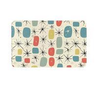 JTNWEC Atomic Stars - Zerbino con motivo retrò stampato, morbido, antiscivolo, per cucina, bagno, 49,5 x 80 cm