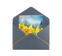 JTNWEC Biglietto di auguri con stampa a fiori di narciso con oro - carta perlata tagliata, biglietti di compleanno neri per occasioni speciali