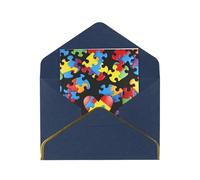 JTNWEC Biglietto di auguri per la sensibilizzazione all'autismo, con motivo a cuore, con carta perlata, colore blu, per occasioni speciali