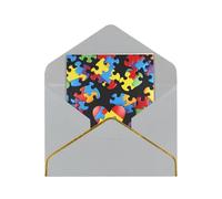 JTNWEC Biglietto di auguri per la sensibilizzazione all'autismo, con motivo a cuore, con carta perlata, colore grigio chiaro, per occasioni speciali