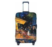 JTNWEC Cafe Terrace at Night Print Travel Luggage Cover - Personalizzazione Elastico Valigie Protector, Nero, XL( Fit 29-32 Inch Luggage)